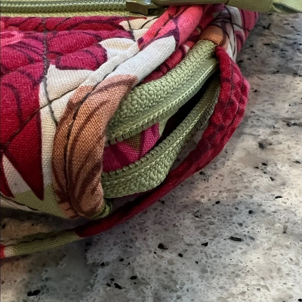 Vera Bradley Pink and Green Floral Crossbody Bag 6.5